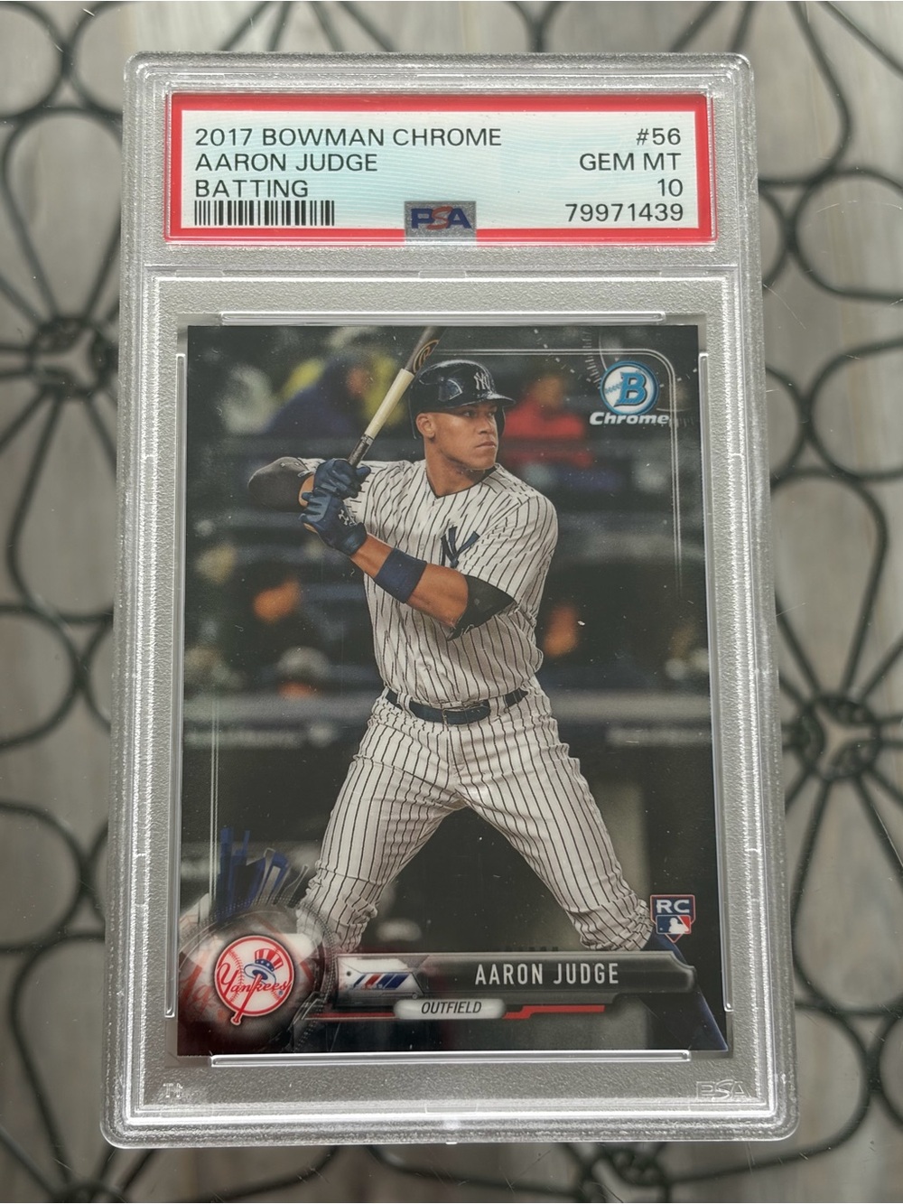 Aaron Judge 2017 Bowman Chrome Yankees Rookie RC Baseball Card Graded PSA 10